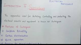 Introduction to switchgear  power system  hindi [upl. by Eibbil]