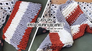 How to knit chunky blanket with your hands [upl. by Brade]