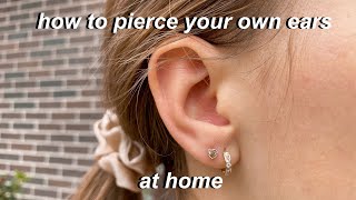 how to pierce your ears at home  super easy [upl. by Elyk119]