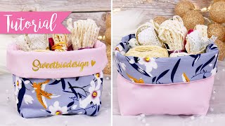 Cestino in stoffa Reversibile  DIY Fabric Basket double face [upl. by Ruel]