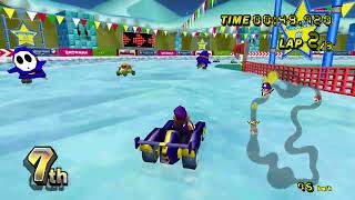 GCN Sherbet Land  Mario Kart Wii 150cc Custom Track Waluigi with Jetsetter Kart [upl. by Attalie]