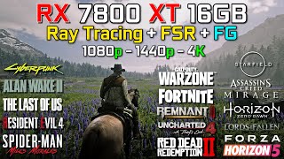 RX 7800 XT  RYZEN 5 7600X  Test in 20 Games  1080p  1440p amp 4K  Ray Tracing  FSR  FG  2024 [upl. by Ettenwad]