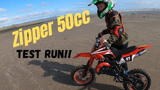 Testing a cheap Chinese dirt bike Zipper 50cc [upl. by Einot]