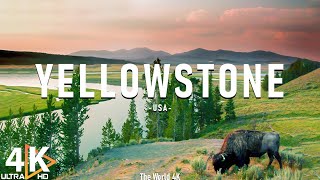 Yellowstone National Park 4K Ultra HD • Stunning Footage Scenic Relaxation Film with Calming Music [upl. by Aleece]