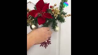 Christmas door decor using a hanger [upl. by Sallad]