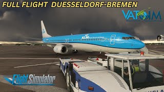 MSFS 2020 IFR full flight DUESSELDORFBREMEN day 30  VFR FLIGHT MSFS2024 live vatsim [upl. by Rutter]