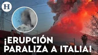 ¡No solo es Don Goyo Volcán Etna hace erupción en Italia arroja ceniza [upl. by Elirpa]