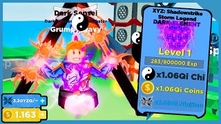 I Unlocked Dark Element Pets Insane Power amp Max Sword  Roblox Ninja Legends [upl. by Ajssatsan]