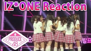 PRODUCE48 EP12 IZONE Reaction to Kwon Eunbi 7th Place Ranking 아이즈원 프로듀스48 리액션 직캠 [upl. by Onirefes]