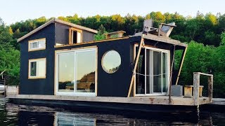 The River den is a Floating Tiny house with a Cozy rooftop [upl. by Netsruk]