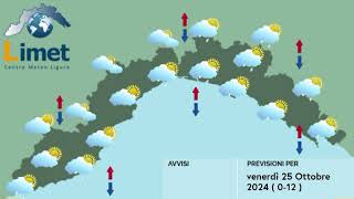 Previsioni Meteo Limet per Venerdì 25 Ottobre 2024 in Liguria [upl. by Halland]