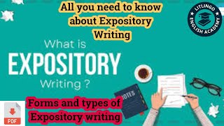 Expository Writing  Forms and types of Expository writing [upl. by Tacita]