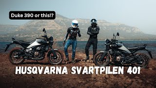 HUSQVARNA SVARTPILEN 401 FIRST RIDE REVIEW IN MALAYALAM  ഡ്യൂക്ക് 390 ഡേ മറ്റൊരു മുഖം [upl. by Leinehtan]