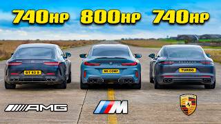 BMW M8 v Panamera v GT 4Door 800hp DRAG RACE [upl. by Laine]