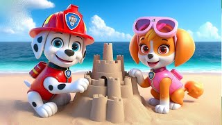 Paw Patrol Ultimate Rescue  MARSHALL x SKYE Play ON Beach  Very Funny Story  Rainbow 3 [upl. by Asela]