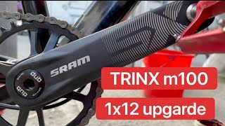 TRINX m100 elite UPGRADE to SRAM 1x12 speed  Speedone hubs saraaaaap [upl. by Janel266]