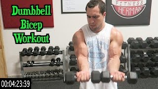 Intense 5 Minute Dumbbell Bicep Workout [upl. by Cressi771]