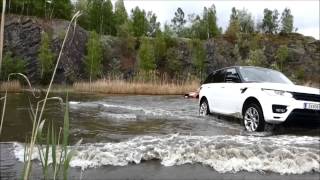 MY14 Range Rover Sport SDV8 amp Hybrid Presentation driving through a lake in Bohdaneč CZ [upl. by Eissehc731]