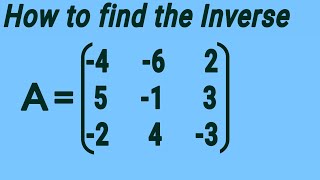 Inverse of a 3x3 Matrix  Cofactor Method [upl. by Fidole]