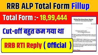 RRB ALP Total From Fillup Data 2024 Official [upl. by Neelrahc]