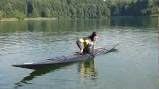 Greenland Kayak Roll reverse sweep roll paddle behind the back left [upl. by Niveek]