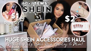 HUGE SHEIN ACCESSORIES HAUL 2023  40 ITEMS  Beauty Nails Home Decor Phone Accessories  MORE [upl. by Abeu399]