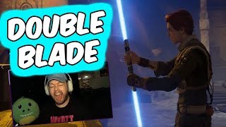 DOUBLE BLADED LIGHTSABER REACTION  Jedi Fallen Order [upl. by Daloris779]