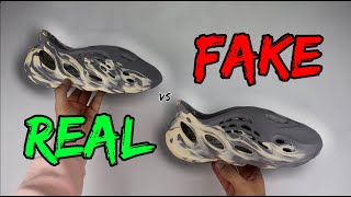 REAL VS FAKE ADIDAS YEEZY FOAM RUNNER MOON GREY COMPARISON [upl. by Asina662]