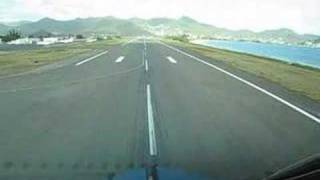 KLM Boeing B747400 TakeOff St Maarten Cockpit view [upl. by Ayatnahs454]