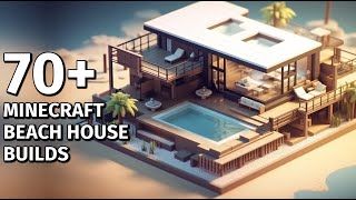 70 Minecraft Beach House Designs For Survival Minecraft [upl. by Kciregor]