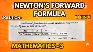 Newtons Forward interpolation formula Engineering mathematics question solved [upl. by Jehu108]