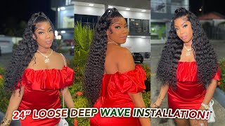 GRWM WITH WIGGINS HAIR  24 LOOSE DEEP WAVE WIG PRE PLUCKEDBLEACHED  BEST HAIRSTYLE FOR FALL [upl. by Joung928]