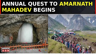 Annual Amarnath Yatra Begins Thousands Set Off Amid High Spirits And Tight Security  Top News [upl. by Camus]