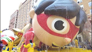 Time Lapse Inflating Macys Parade Balloons 2023 Central Park New York City [upl. by Eckmann]