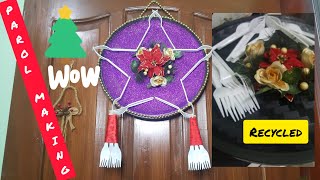 Parol Making using Recycled Materials fork and bilao School project [upl. by Gianna]