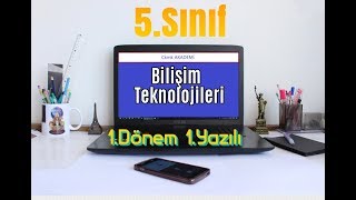 5 Sınıf BİLİŞİM TEKNOLOJİLERİ 1 Dönem 1 Yazılı Soruları ve Çözümü [upl. by Dlonra693]