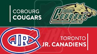 OJHL Highlights  Round 3 Game 1  Cobourg Cougars VS Toronto Jr Canadiens  April 23 2022 [upl. by Akemat627]