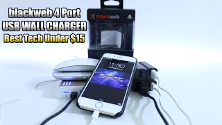 Black Web 4 Port USB Wall Charger Unboxing amp Demo Best Tech Under 15 [upl. by Layol502]