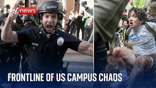 Gaza protests On the frontline of US campus chaos [upl. by Adiela]