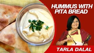 Lebanese Hummus with Pita Bread Recipe by Masterchef Tarla Dalal  Quick amp Easy Recipes [upl. by Yelnahs]