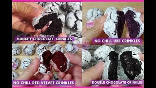 CRINKLES Chocolate Ube Red Velvet Double Chocolate Crinkles [upl. by Valeda364]