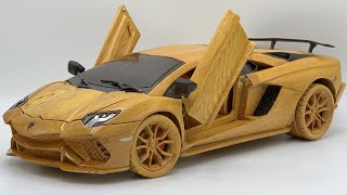 Wood Carving  Lamborghini Aventado S 2021  Woodworking Art [upl. by Disini]