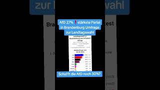 AfD 27❗stärkste Partei in Brandenburg💥Umfrage zur Landtagswahl🇩🇪 [upl. by Alios]