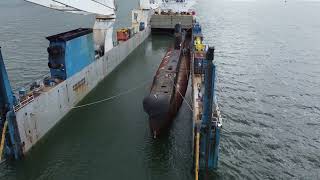 HMAS Otama being loaded on thr Rolldock Sun [upl. by Larina]