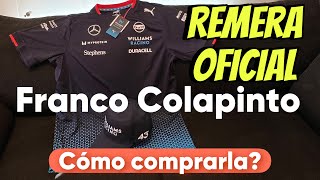 🚩 REMERA OFICIAL Franco COLAPINTO Williams Racing 🏁 ¿Como comprarla desde Argentina 🇦🇷  Unboxing [upl. by Oeht]