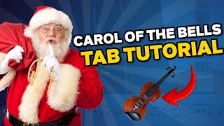 Carol of the Bells Violin Tutorial  Tab Tutorial [upl. by Tillinger]