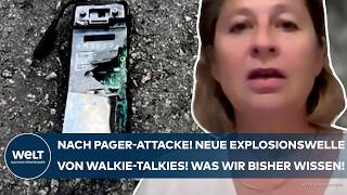 LIBANON Nach PagerAttacke Neue Welle von Explosionen von WalkieTalkies Was wir bisher wissen [upl. by Aimej]