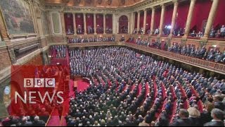 French parliament sings La Marseillaise  BBC News [upl. by Hamish]