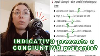 Presente indicativo o congiuntivo EASY Italian grammar exercise [upl. by Cassady]