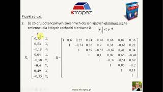 Metoda Bartosiewicz  metoda analizy macierzy współczynników korelacji eTrapez [upl. by Udell422]